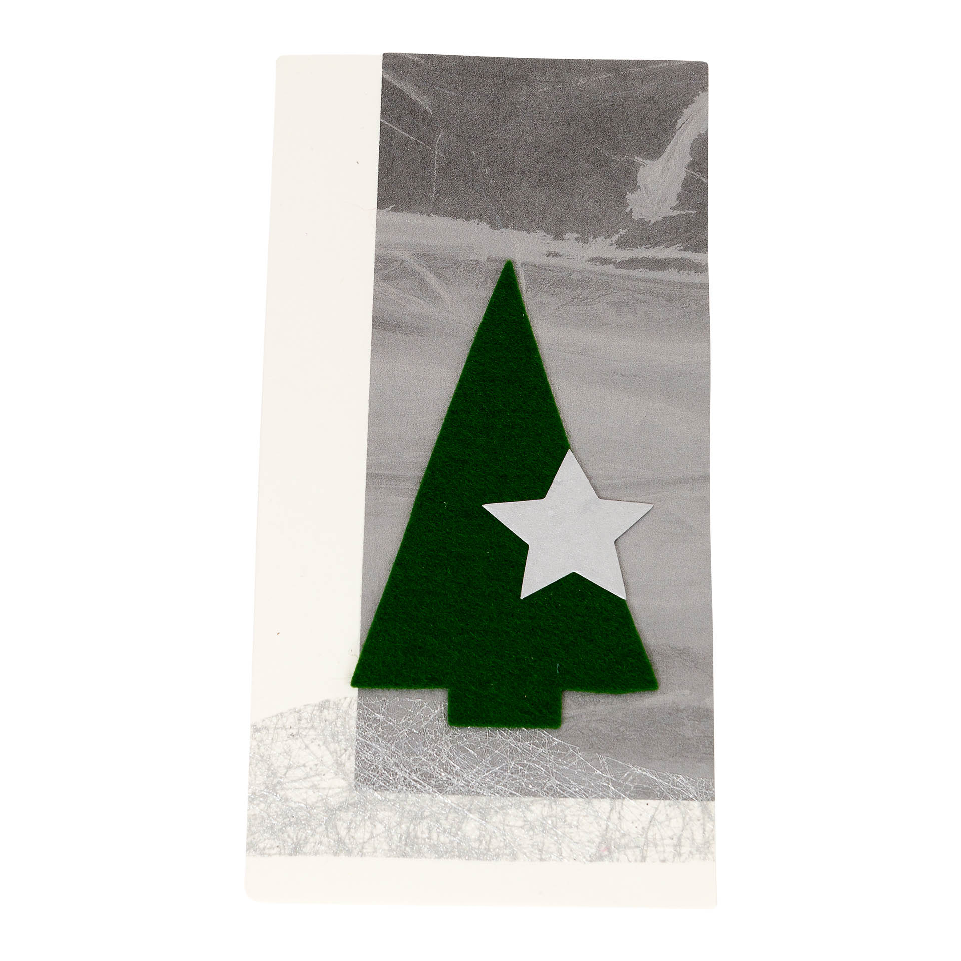 Weihnachtskarte Filztanne, silber