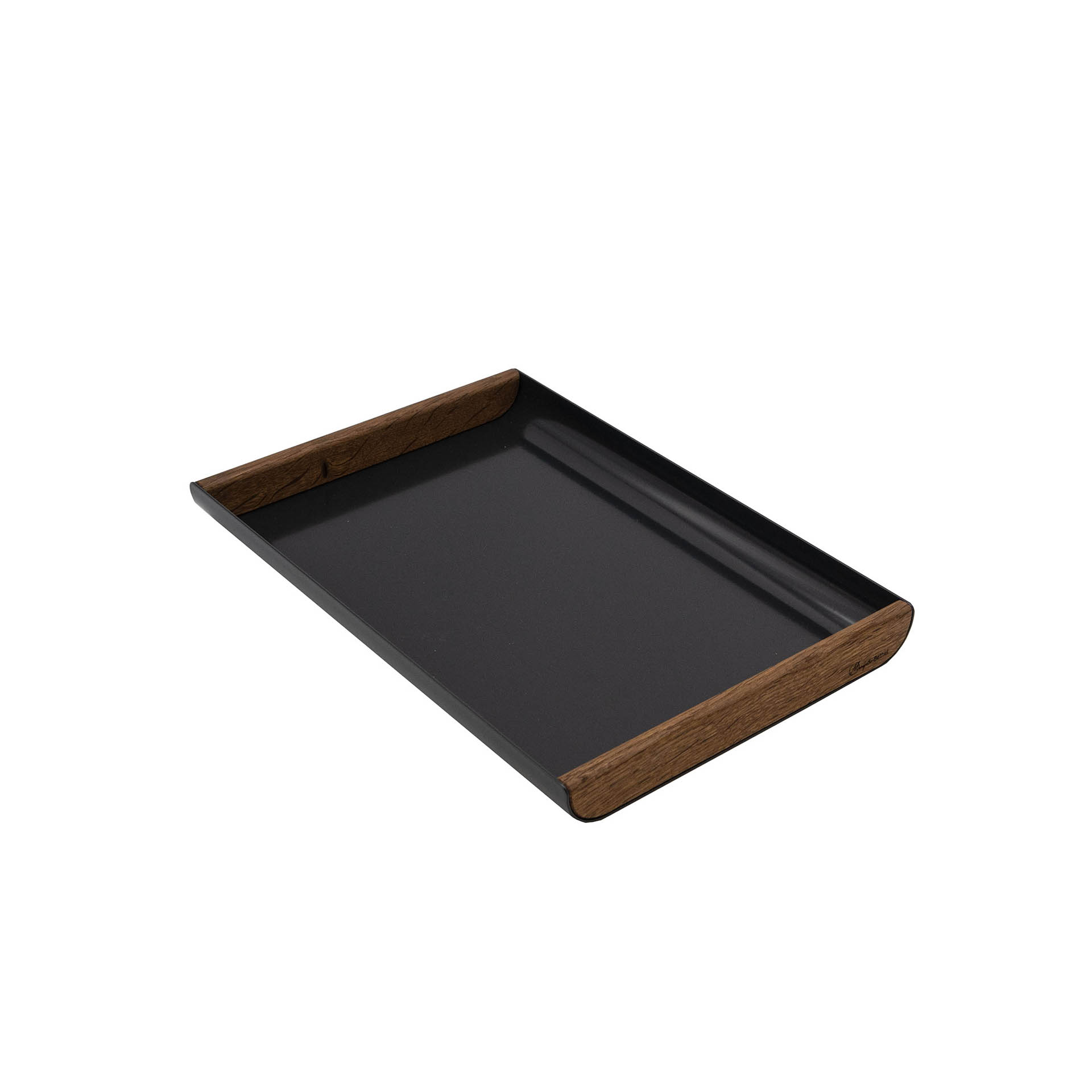 Tablett aus Holz/Metall