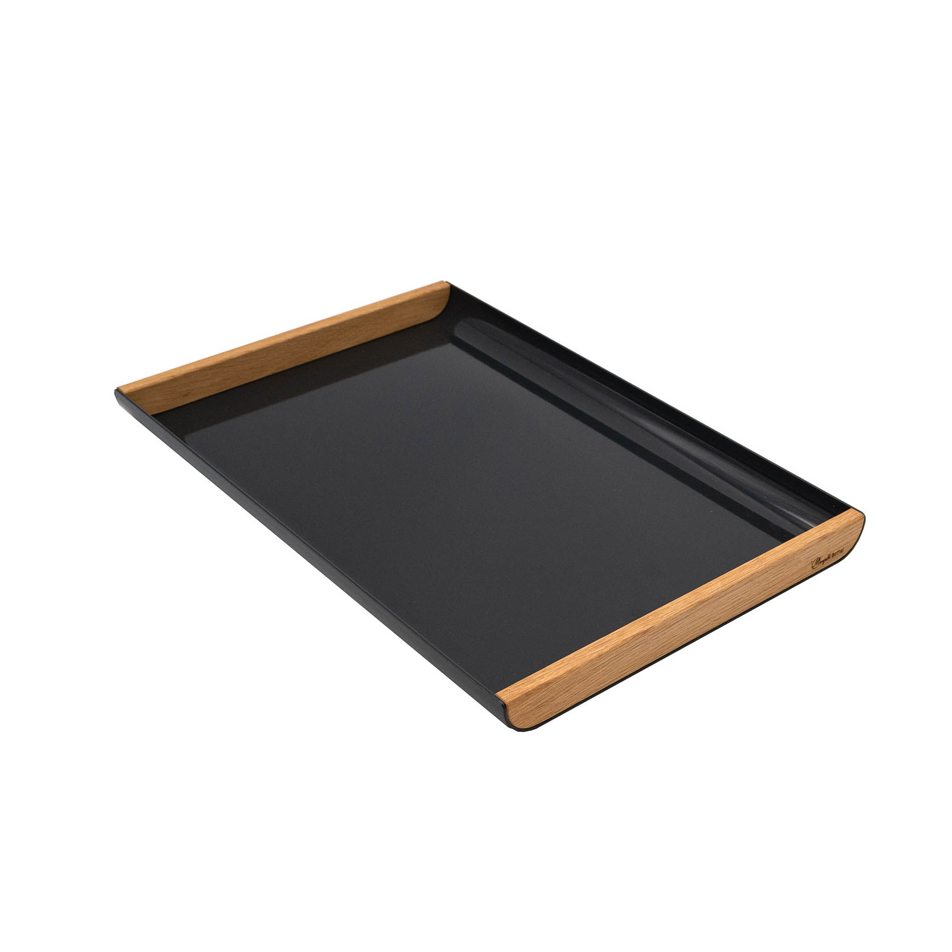 Tablett aus Holz/Metall